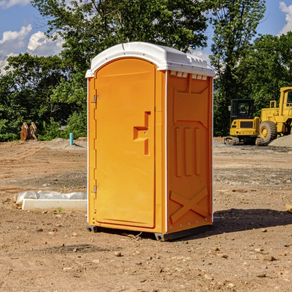 how often are the portable restrooms cleaned and serviced during a rental period in Mapleville